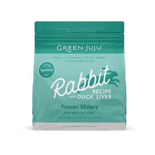 Green Juju Rabbit Recipe with Duck Liver Frozen Sliders Whole Food Nutrition - 3lb