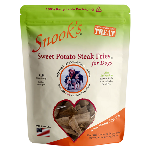 Sweet Potato Dog Steak Fries - Steak Fry shaped pieces - 5lb