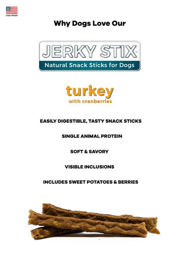 Wild Meadow Farms Jerky Stix Turkey with Cranberries Dog Treat