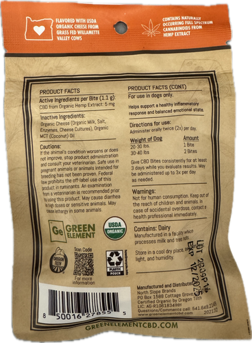 Green Element Organic CBD Cheese Bites - 5mg (20 Count)