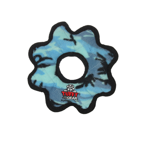 Tuffy® JR: Jr. Gear Ring Blue Camo Dog Toy