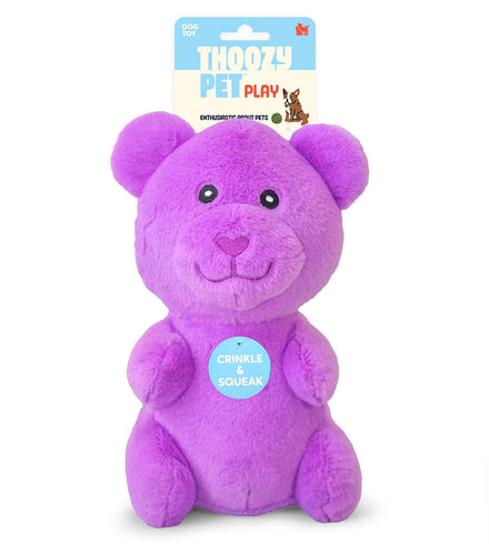 ThoozyPet Gummy Bear Plush Dog Toy Purple 10