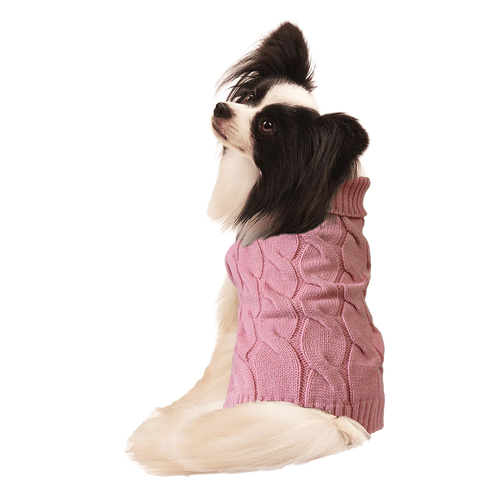 Ethical Pet Fashion Pet Cotton Candy Pink Twisted Cable Sweater - Extra Small - Medium