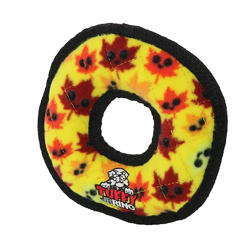 Tuffy Holiday Junior Ring Leaves Dog Toy
