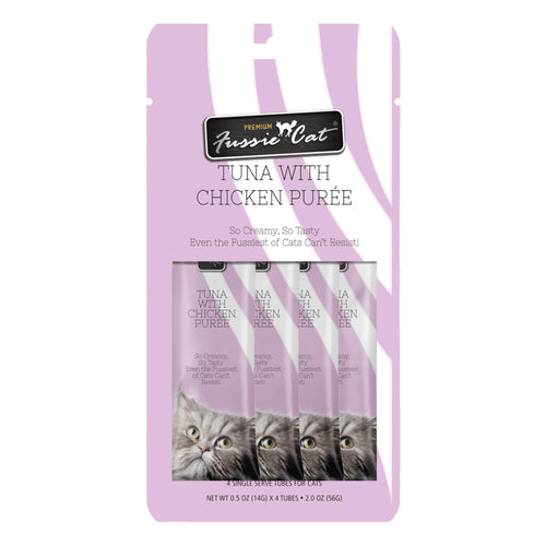 Fussie Cat Tuna with Chicken Purée Cat Treat - 4 Pack