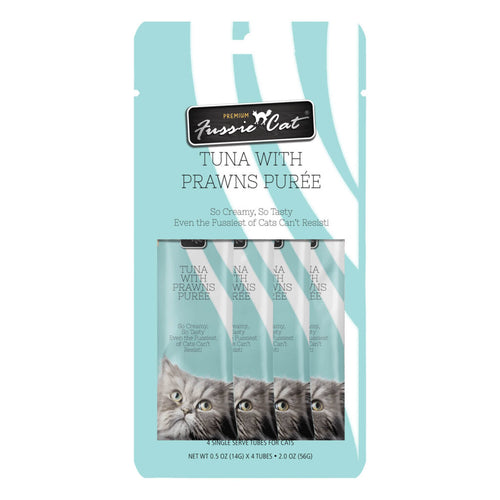 Fussie Cat Tuna with Prawns Purée Cat Treat - 4 Pack