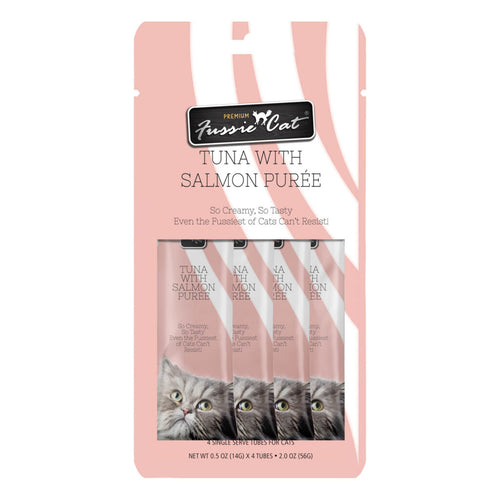 Fussie Cat Tuna with Salmon Purée Cat Treat - 4 Pack