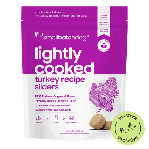 Small Batch Pet Turkey Sliders for Dogs Lightly Cooked - 5lb