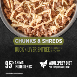 Orijen Chunks & Shreds, Duck & Liver Entrée Wet Cat Food - 5.5oz