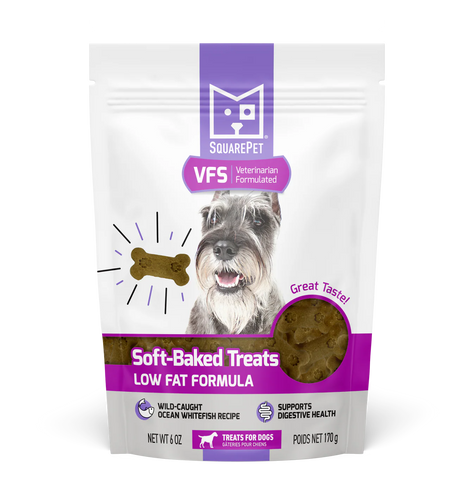 SQUARE PET VFS® LOW FAT FORMULA SOFT-BAKED TREATS FOR DOGS - 6OZ