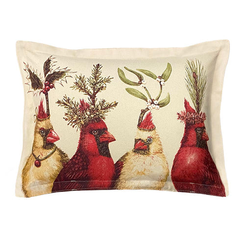 HOLIDAY PARTY CARDINALS 15x20 PILLOW