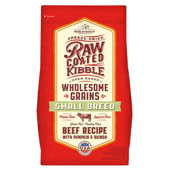 Small Breed Beef Recipe with Pumpkin & Quinoa Raw Coated Kibble Wholesome Grains - 3lb