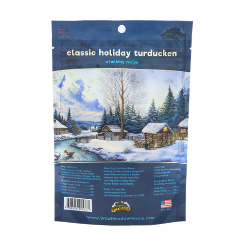 Wild Meadow Farms Christmas Treats Classic Turducken Meat Dog Treats