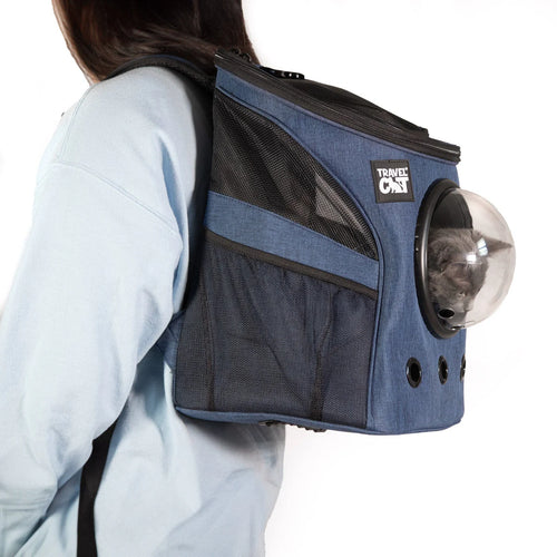 The Fat Cat Navy Cat Backpack - For Larger Cats