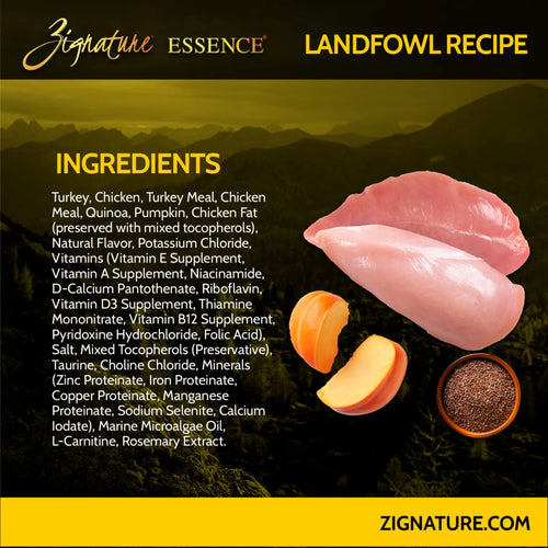 Zignature Essence LIR Landfowl Recipe Dry Food - 3.5lb
