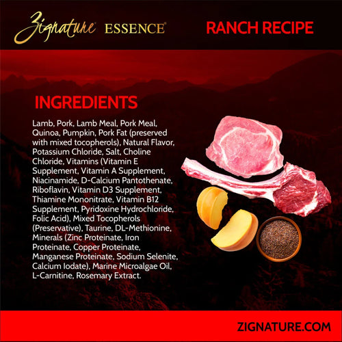 Zignature Essence LIR Ranch Recipe Dry Food - 21lb