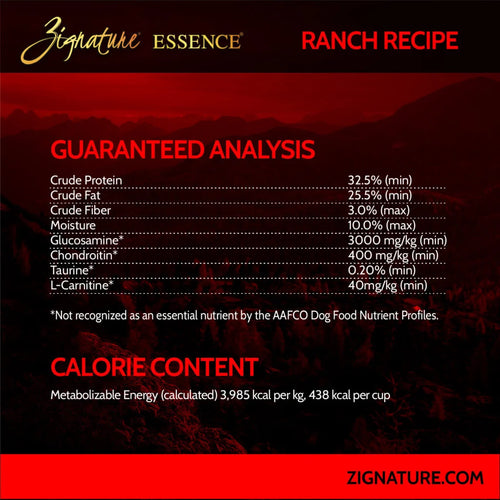 Zignature Essence LIR Ranch Recipe Dry Food - 21lb