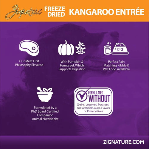 Zignature Original Freeze Dried Kangaroo Entrée - 4oz