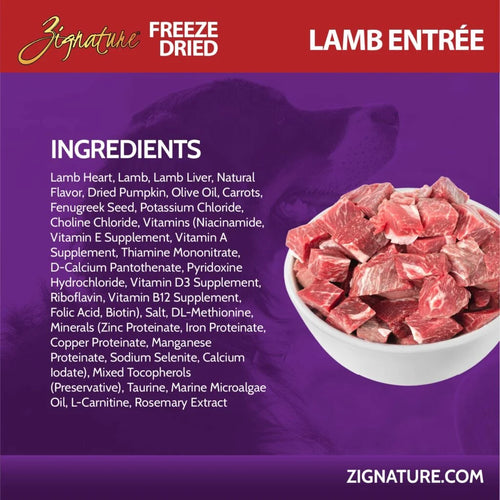 Zignature Original Freeze Dried Lamb Entrée - 4oz