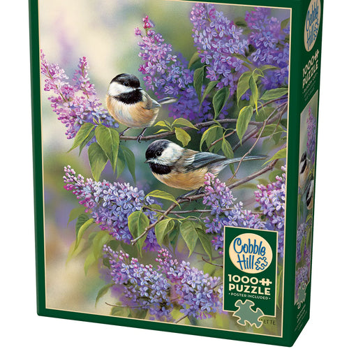 Chickadees and Lilacs 1000pc Puzzle