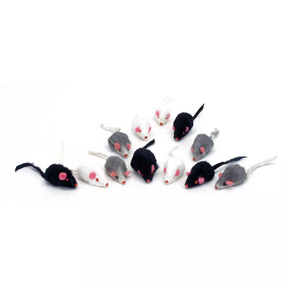 Turbo Assorted Mice Cat Toys - 12 Pack