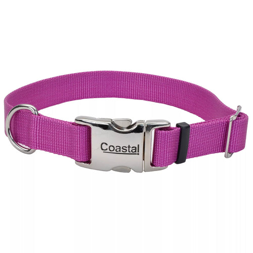 Coastal Adjustable Dog Collar with Metal Buckle - Size Medium 14-20 | 3/4 Width