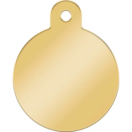 Large Gold Circle Shape Pet Tag