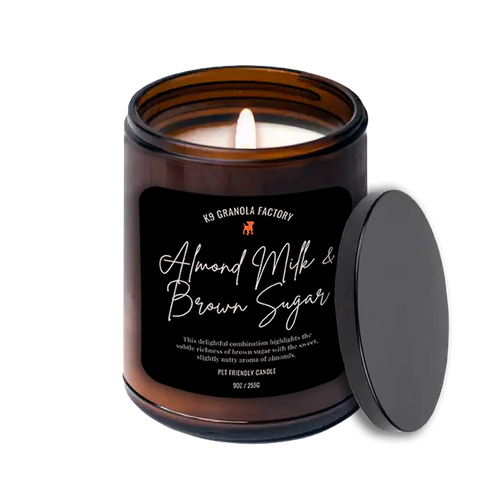 K9 Granola Factory House & Home Collection, Pet Friendly Soy Odor Eliminator Candle - Almond Milk & Brown Sugar 9oz