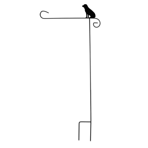 Wrought Iron Dog Garden Flag Stand