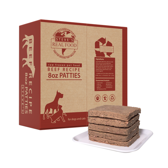 Frozen Raw Dog Food Beef Recipe - 14lb Patties