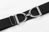 Ellany Black - 1.5 Silver Stirrup Elastic Belt