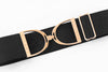 Ellany Black - 2 Rose Gold Stirrup Elastic Belt