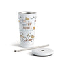 Leave Dog Tumbler with Straw - White 16oz