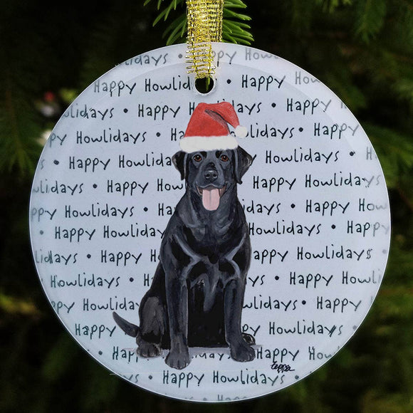 Black Lab Christmas Ornament