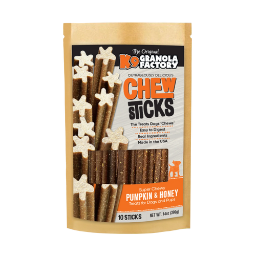 K9 Granola Factory Chew Sticks Pumpkin & Honey Dog Dental Treat 10ct