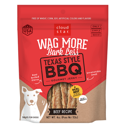 WAG MORE BARK LESS JERKY: TEXAS STYLE BBQ 10oz. Dog Treats