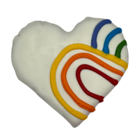 Hand Decorated Pride Heart Dog Cookie
