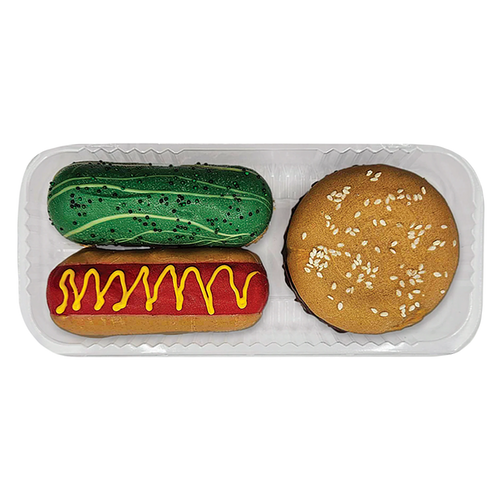 Donut Deli, Pupnic Hamburger, Hot Dog & Pickle Gourmet Donut for Dogs 3pk