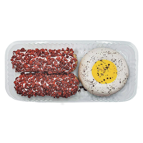 Donut Deli, Sunny Side Pup, Bacon & Egg Gourmet Donuts for Dogs 3pk