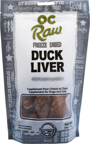 OC Raw Freeze Dried Duck Livers - 4oz