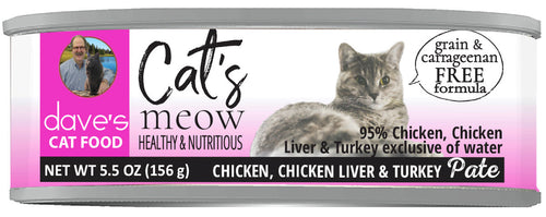 Dave's Cat's Meow 95% Chicken, Chicken Liver, & Turkey Pate