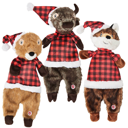 Holiday Plush Furzz Plaid Shirt 13.5 - Assorted Dog Toy