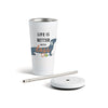 Dachshund Dog Tumbler with Straw - White 16oz
