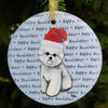 Bichon Frise Christmas Ornament