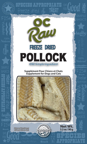 OC Raw Freeze Dried Pollock Dog Treat – 3.2oz