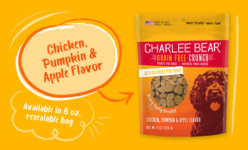 Charlee Bear Grain Free Crunch Chicken, Pumpkin, and Apple Dog Treats - 8oz