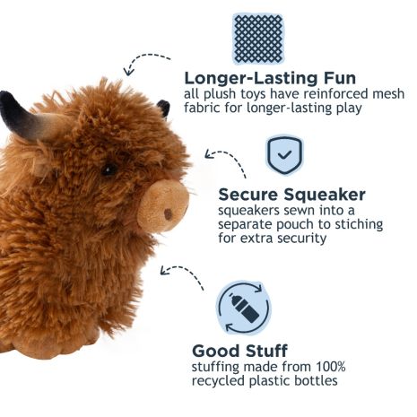 Highland Cow with Squeaker Dog Toy