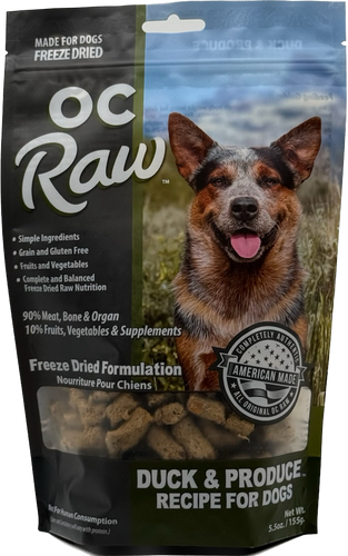 OC Raw Freeze Dried Duck & Produce Meaty Rox for Dogs - 5.5oz