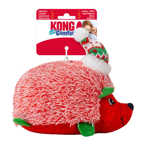 KONG Holiday Comfort Plus HedgeHug Dog Toy with Squeaker, Assorted Colors