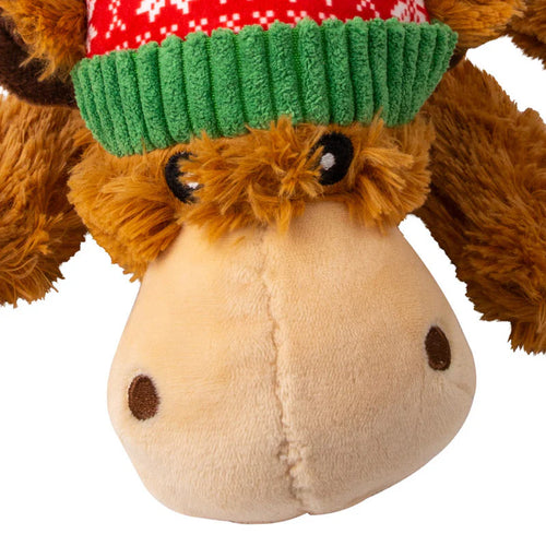 KONG Holiday Cozie™ Plush Reindeer Dog Toy with Squeaker